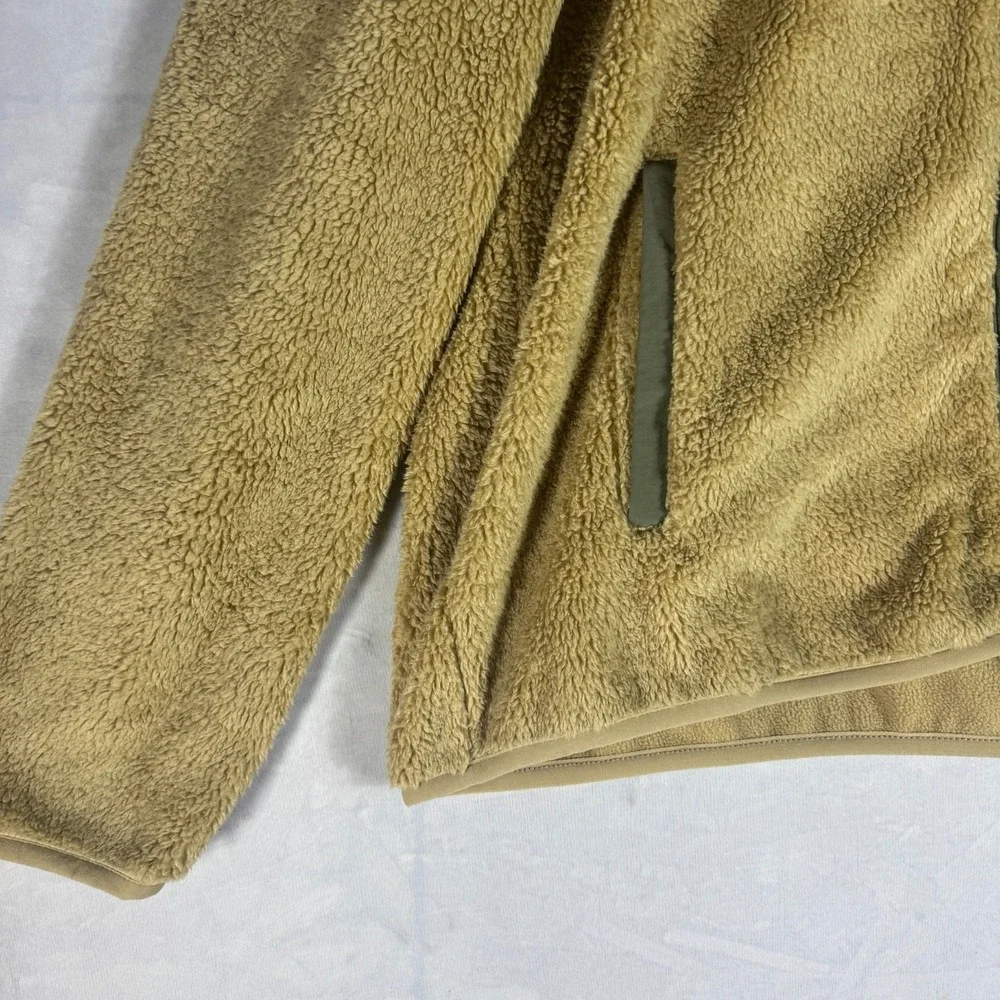NWT True Religion Mens‎ Hoodie Tan Sherpa Fleece Full Zip Long Sleeve Comfort L